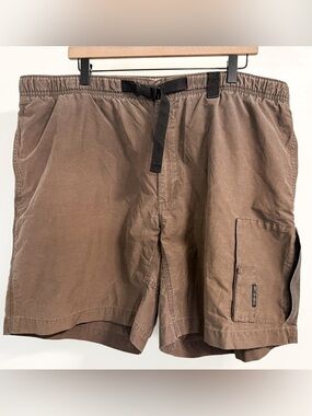 Columbia Brown Cargo Shorts Men’s XL Integrated Belt Utility Outdoor